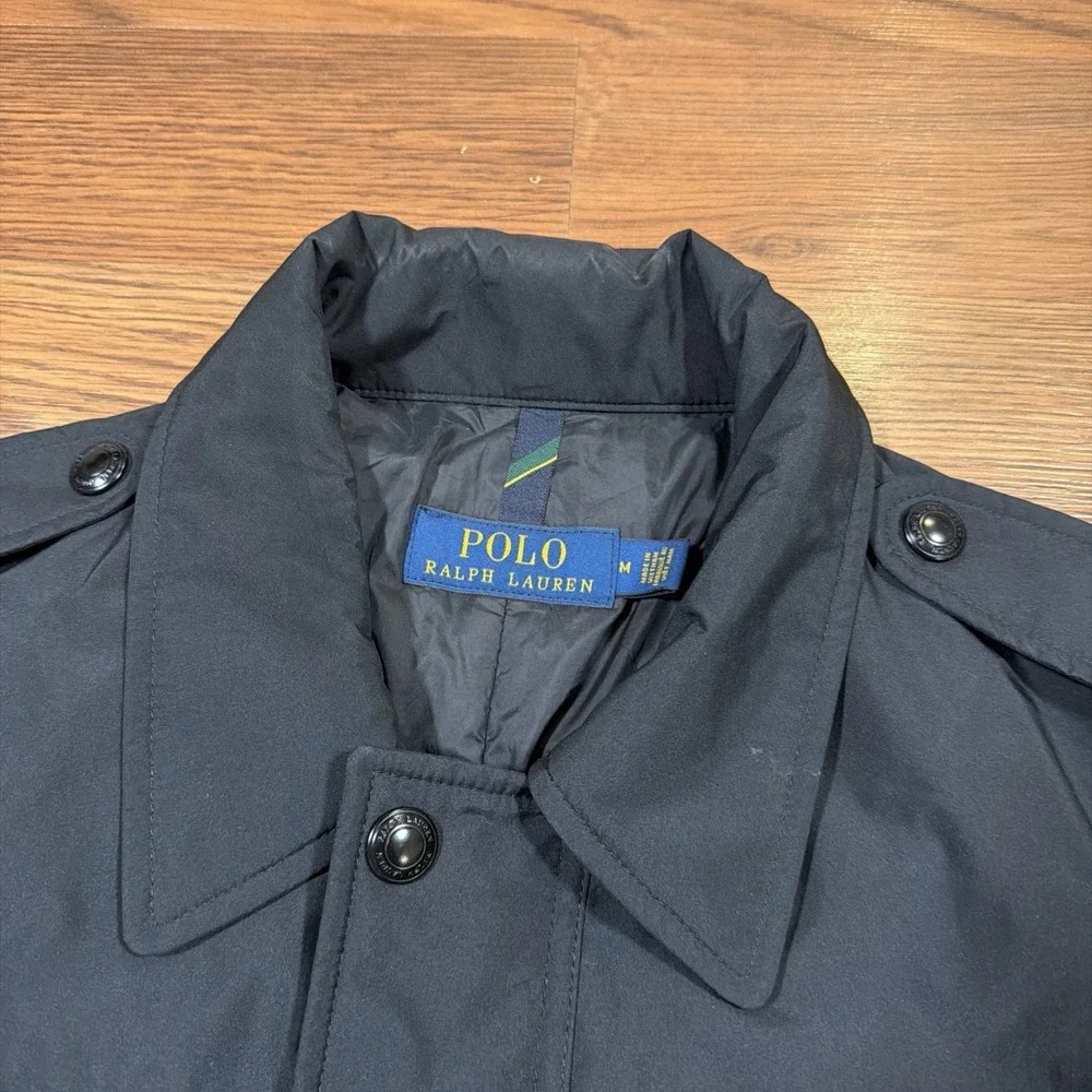 Polo Ralph Lauren Jacket Mens M Black Oxford Field Water Repellant Military
